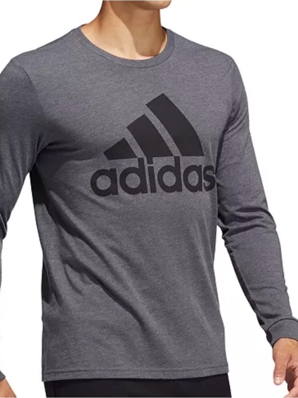 Adidas Gray Long Sleeve Amplifier Tee Men’s 2X Sporty Athletic